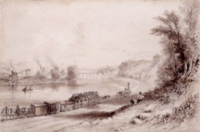 Die Flussmauer bei Wylam Scars von John Wilson Carmichael